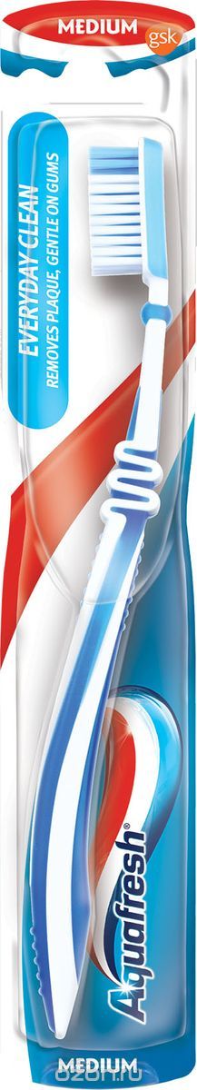 Aquafresh зубная щетка Everyday Клин Контрол средняя жесткость, цвет: голубой