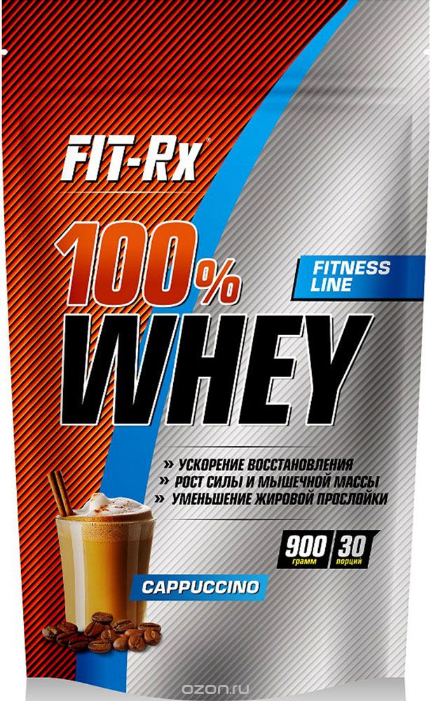 Концентрат напитка сухой FIT-Rx "Белковый коктейль 100% Whey", со вкусом капучино, 900 г