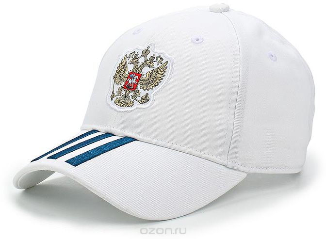 Бейсболка Adidas RFU 3S CAP, цвет: белый, синий. CF4974. Размер 60/62